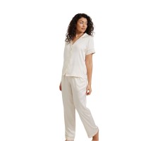 дамски,пижами,chelsea,peers,satin,lace,long,sleeve,off,white