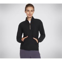 дамски,туристически,полари,дамски,полари,skechers,goluxe,rib,1,4,zip,fleece,womens,black