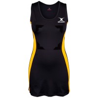 дамска,рокля,дамски,поли,и,рокли,нетбол,gilbert,eclipse,netball,dress,womens,black,gold