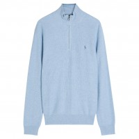 polo,ralph,lauren,prl,ls,half,zip,knit,sweater,blue