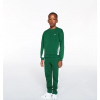 детски,анцуг,lacoste,unisex,kids,logo,closed,hem,fleece,joggers,green,white