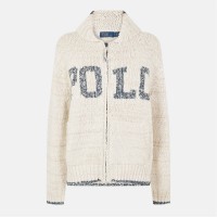 жилетка,дамски,плетени,дрехи,polo,ralph,lauren,women's,embroidered,button,fastening,cardigan,crm,blu,mlt