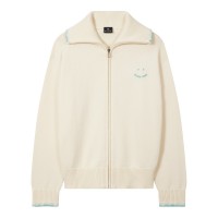 жилетка,дамски,плетени,дрехи,ps,paul,smith,women's,'happy',zipped,cardigan,white
