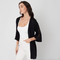 жилетка,дамски,плетени,дрехи,be,you,lace,detail,cardigan,black