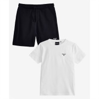 тениска,детски,3/4,панталони,barbour,boys',essentials,t,shirt,&amp;,shorts,set,white,navy,mi55