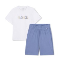тениска,детски,3/4,панталони,boss,kids,t,shirt,set,white