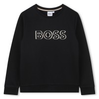 юношеска,блуза,детски,облекла,boss,bold,logo,sweatshirt,juniors,black,09b