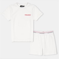 тениска,детски,3/4,панталони,dsquared2,kids',logo,cotton,t,shirt,and,shorts,set,white,dq100