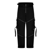 панталони,off,white,men's,zipped,mid,rise,cargo,trousers,black