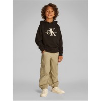 суичър,детски,облекла,calvin,klein,jeans,ottoman,mono,applique,hoodie,ck,black,beh
