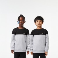 юношеска,поларена,блуза,детски,облекла,lacoste,fleece,sweatshirt,juniors,black,silver