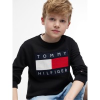 блуза,tommy,hilfiger,kids,crew,sweatshirt,black,bds
