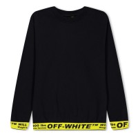 блуза,детски,3/4,панталони,off,white,kids,logo,crew,neck,sweater,black,yellow