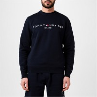 блуза,мъжки,ежедневни,облекла,мъжки,горнища,с,качулка,tommy,hilfiger,logo,crew,sweatshirt,desert,sky,dw5