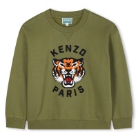 блуза,детски,3/4,панталони,kenzo,kids',tiger,crew,sweatshirt,dark,green