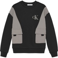 промоция,на,зимни,облекла,calvin,klein,jeans,mix,media,colourblock,sweatshirt,black,0gn
