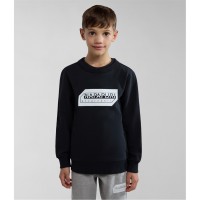 детска,блуза,детски,облекла,napapijri,unisex,kids,logo,crew,sweatshirt,black,041