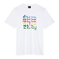 тениска,облекла,на,разпродажба,мъжки,тениски,ps,paul,smith,men's,waved,repeat,logo,regular,fit,t,shirt,white,01