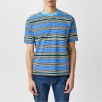тениска,с,къс,ръкав,облекла,на,разпродажба,мъжки,тениски,ps,paul,smith,crew,stripe,tee,sn43,blue,40