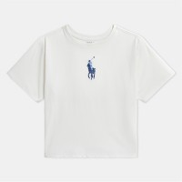 юношеска,тениска,детски,3/4,панталони,polo,ralph,lauren,large,logo,t,shirt,juniors,deckwash,white
