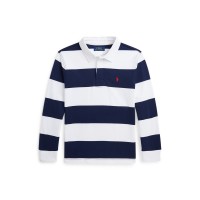 юношеска,блуза,с,яка,детски,3/4,панталони,polo,ralph,lauren,striped,rugby,polo,shirt,juniors,white,navy