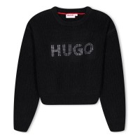 юношеска,блуза,промоция,на,зимни,облекла,детски,облекла,hugo,logo,crew,sweater,juniors,black,09b