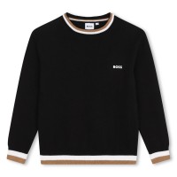 юношеска,блуза,детски,облекла,boss,stripe,sweatshirt,juniors,black,09b