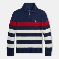 юношеска,блуза,детски,3/4,панталони,polo,ralph,lauren,striped,quarter,zip,sweater,juniors,multi,stripe