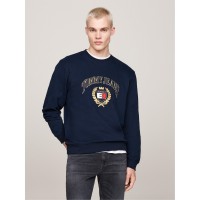 блуза,мъжки,горнища,с,качулка,tommy,jeans,crest,embroidery,pullover,sweatshirt,night,navy