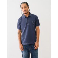 блуза,с,яка,мъжки,тениски,true,religion,big,t,embroidered,polo,shirt,dress,blue