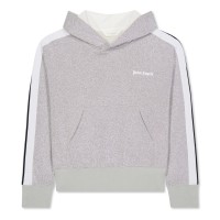 юношески,суичър,детски,облекла,palm,angels,embroidered,logo,stripe,hoodie,juniors,silver,white
