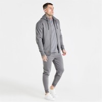 суичър,облекла,на,разпродажба,мъжки,горнища,с,качулка,siksilk,zip,hoodie,sn99,grey