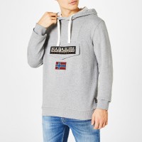 суичър,мъжки,горнища,с,качулка,мъжки,ежедневни,облекла,napapijri,burgee,logo,hoodie,grey,marl