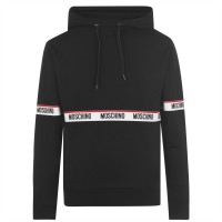 moschino,essential,tape,hoodie,black,0555
