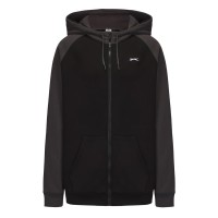 мъжки,суичър,мъжки,горнища,с,качулка,slazenger,fleece,contrast,zip,hoodie,mens,black,charcoal