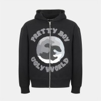 суичър,облекла,на,разпродажба,мъжки,ежедневни,облекла,мъжки,горнища,с,качулка,pretty,boy,ugly,world,mens,cotton,long,sleeve,oversized,fit,zip,hoodie,black,