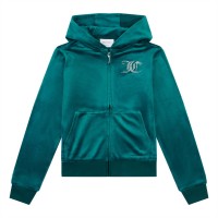 детски,суичър,детски,облекла,juicy,couture,diamante,girls,hoodie,green,h58