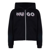 суичър,детски,облекла,hugo,logo,zip,hoodie,black,09b