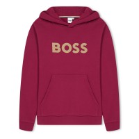 суичър,boss,kids',logo,print,pull,over,hoodie,crimson,95l