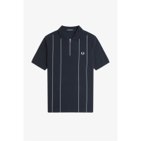 блуза,с,яка,мъжки,тениски,fred,perry,men's,striped,zip,short,sleeve,polo,shirt,navy,608