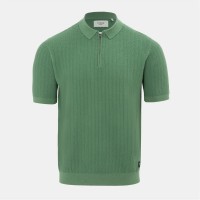 мъжки,блузи,с,яка,firetrap,quarter,zip,short,sleeve,ribbed,knit,polo,green