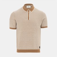 мъжки,блузи,с,яка,firetrap,quarter,short,sleeve,ribbed,knit,button,polo,men,beige