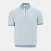мъжки,блузи,с,яка,firetrap,quarter,short,sleeve,ribbed,knit,button,polo,men,light,blue