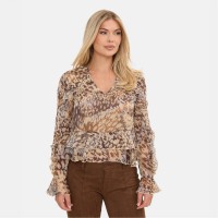 дамски,ризи,i,saw,it,first,printed,ruffle,blouse,brown