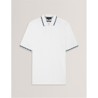 блуза,с,яка,облекла,на,разпродажба,мъжки,тениски,ted,baker,men's,jacquard,short,sleeve,polo,shirt,white