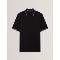 блуза,с,яка,облекла,на,разпродажба,мъжки,тениски,ted,baker,men's,jacquard,short,sleeve,polo,shirt,black