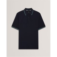 блуза,с,яка,облекла,на,разпродажба,мъжки,тениски,ted,baker,men's,jacquard,short,sleeve,polo,shirt,navy