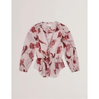 ted,baker,women,s,woven,print,long,sleeve,blouse,pink