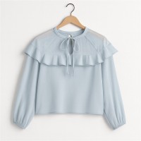 дамски,ризи,i,saw,it,first,long,sleeve,ruffle,blouse,blue