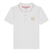юношеска,блуза,с,яка,детски,облекла,hugo,stacked,logo,polo,shirt,juniors,white,10p